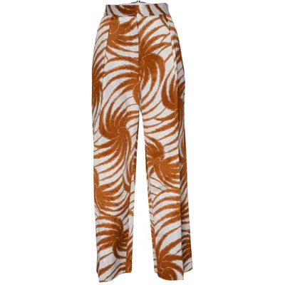 Palazzo pants (White, Beige) from Dries van Noten Cotton, Viscose