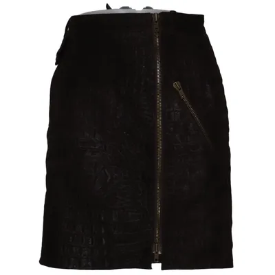 Läderkjol (Brun) från Celine Acetat