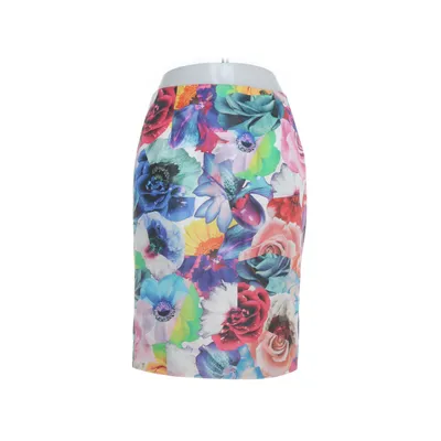 Kjol (Vit, Flerfärgad) från Jil Sander Elastan, Kupro, Silke