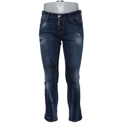 Jeans (Blue) from Dsquared2 Cotton, Elastane, Leather, Polyester