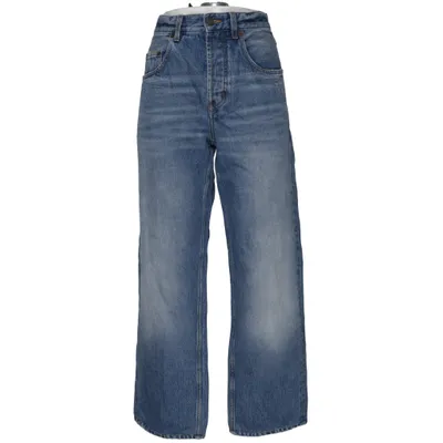 Jeans (Blau) von Saint Laurent Baumwolle, Leder