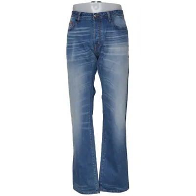 Jean (Bleu) de Justcavalli Coton, Cuir