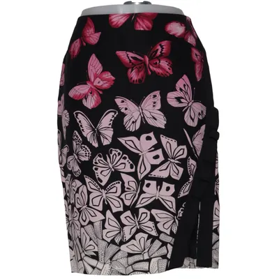 Jupe (Noir, Rose) de Gianni Versace Élasthane, Soie, Viscose