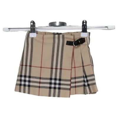 Kjol (Beige, Svart, Röd) från Burberry Polyester, Ull