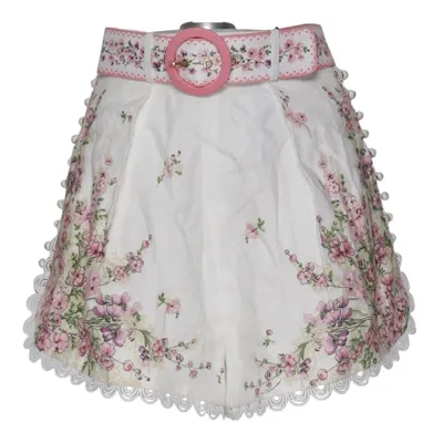 Jupe (Blanc, Rose, Vert) de Zimmermann Coton, Lin