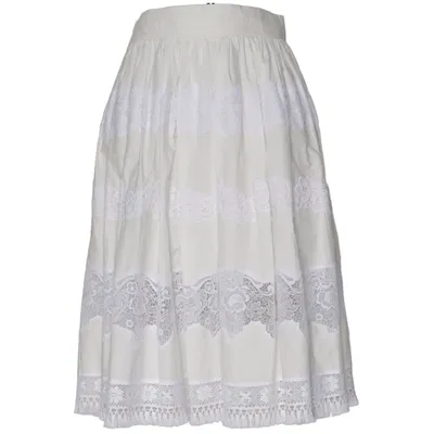 Jupe (Blanc) de Dolce & Gabbana Coton, Polyamide, Polyester