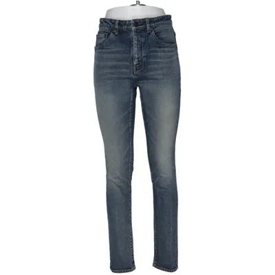 Jeans (Blå) från Saint Laurent Bomull, Elastan, Skinn