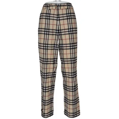 Byxor (Beige, Svart, Röd) från Burberry Elastan, Ull