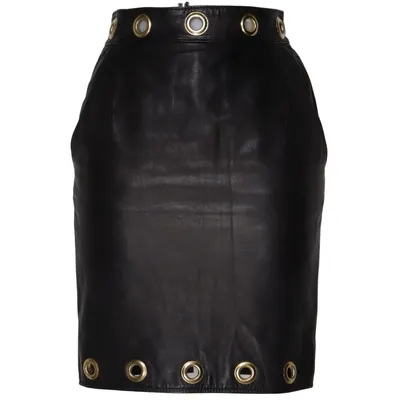 Jupe en cuir (Noir) de Moschino Cuir