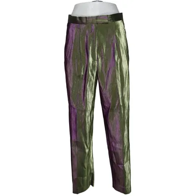 Stoffhose (Grün, Lila) von Dries van Noten Polyester, Viskose