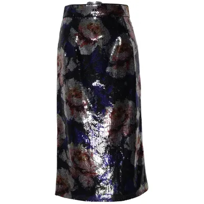 Rok (Zwart, Blauw, Meerkleurig) van Dolce & Gabbana Elastaan, Polyester, Zijde