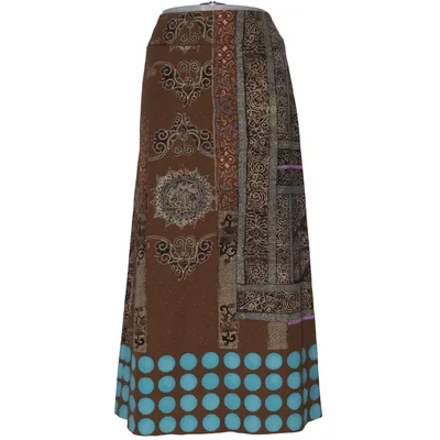 Jupe longue (Marron, Turquoise, Multicolore) de Issey Miyake Coton, Polyuréthane