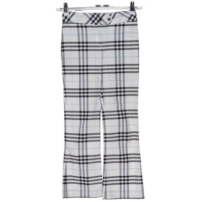 Broek (Wit, Zwart, Meerkleurig) van Burberry Katoen, Elastaan