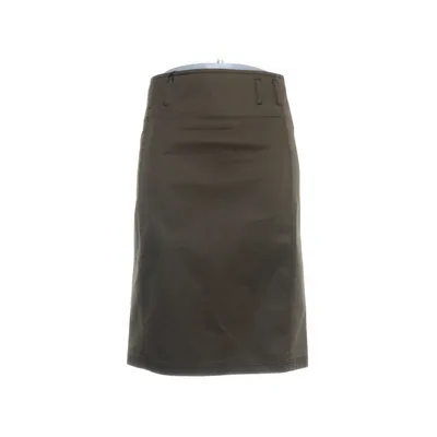 Jupe (Marron) de Prada Linea Rossa Coton, Élasthane, Cuir, Laine