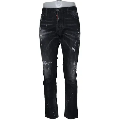 Jean (Noir) de Dsquared2 Coton, Élasthane, Cuir, Polyester