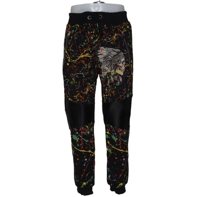 Sweatpants (Sort, Flerfarvet) fra Philipp Plein Homme Bomuld, Kunstlæder, Polyester, Polyurethan