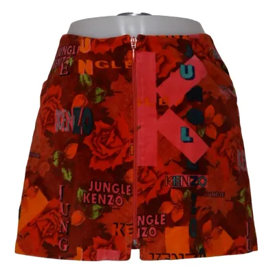 Jupe (Rouge, Multicolore) de Kenzo Jungle Acétate, Coton