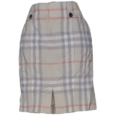 Skirt (Beige, Multicolored) from Burberry Cotton, Cupro, Elastane, Polyamide