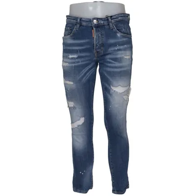 Jeans (Tidy Biker Jean) fra Dsquared2 Bomuld, Elastan, Læder, Polyester