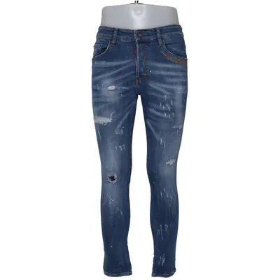 Jeans (Blå) från Dsquared2 Bomull, Elastan, Skinn, Polyester