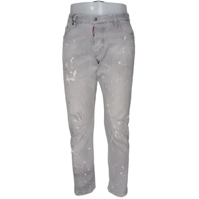 Jeans (Grå) fra Dsquared2 Bomuld, Elastan, Læder, Polyester