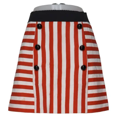 Skirt (Red, White) from Dolce & Gabbana Cotton, Elastane, Silk