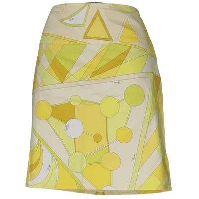 Rock (Gelb, Grün, Mehrfarbig) von Emilio Pucci Baumwolle, Elasthan