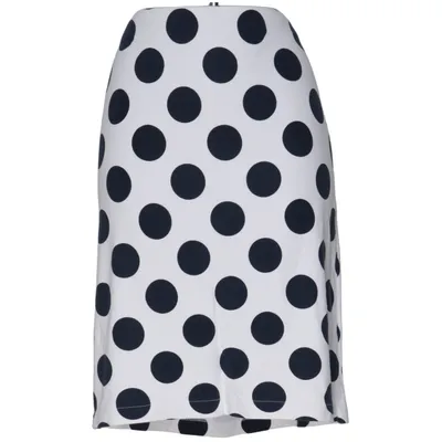 Skirt (White, Blue) from Michele Elastane, Polyamide, Viscose