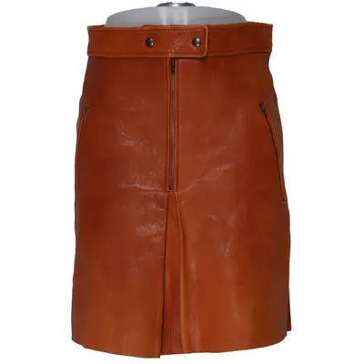 Leren rok (Bruin) van Isabel Marant Katoen, Elastaan, Leer
