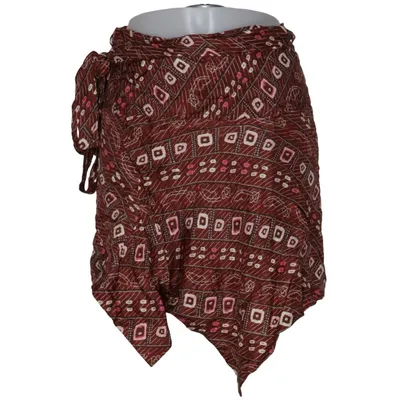 Jupe portefeuille (Marron, Rose, Blanc) de Isabel Marant Soie