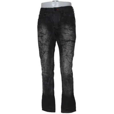 Jean (Gris) de Philipp Plein Coton, Élasthane, Cuir, Polyester