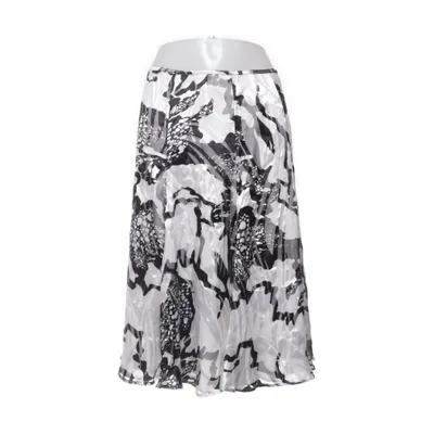 Skirt (Black, White) from Ella Singh Polyester, Silk