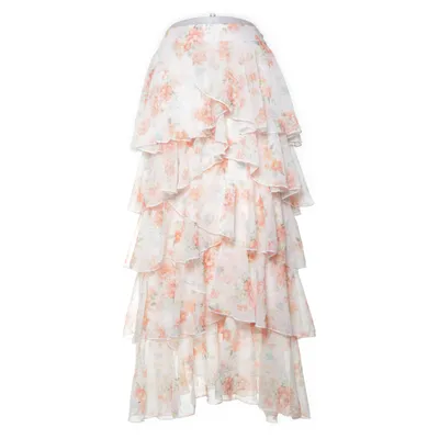 Långkjol (Orange, Flerfärgad) från Miss Selfridge Polyester
