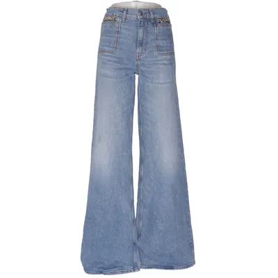 Jean (Bleu) de Maje Coton, Élasthane, Cuir
