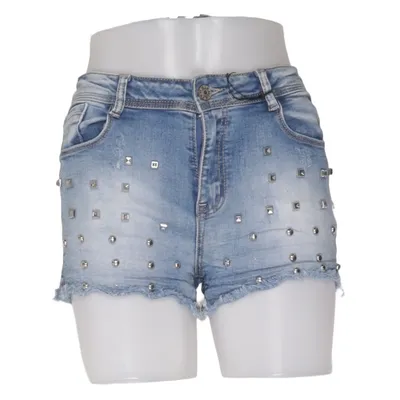 Jeansshorts (Blå, Silverfärgad, Vit, Guldfärgad, Transparent, Flerfärgad) från Vs. Miss Bomull, Elastan