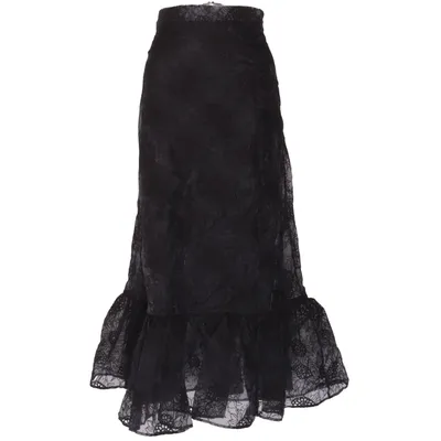 Jupe longue (Noir) de Sandra Mansour x H&M Coton, Polyamide, Polyester