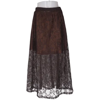 Maxi nederdel (Brun) Elastan, Polyester