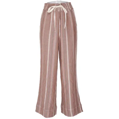 Palazzo broek (Bruin, Wit, Meerkleurig) van Noa Noa Katoen, Linnen, Polyester, Viscose