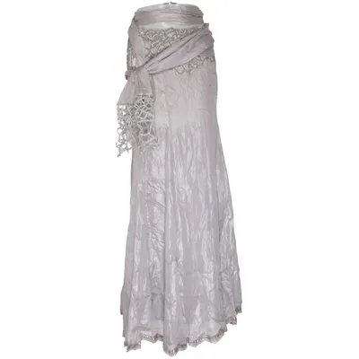 Maxi skirt (Gray, Silver) Silk