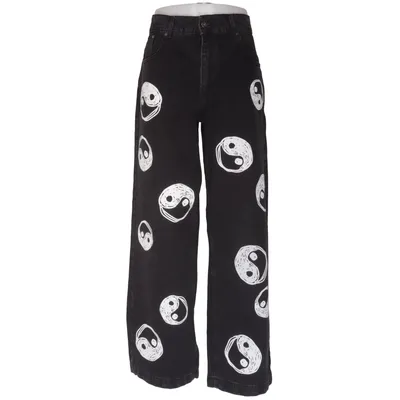 Jeans (Black, White) from Ragged Jeans Cotton