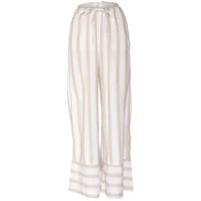 Byxor (Beige, Vit) från Divided by H&M Linne, Viskos