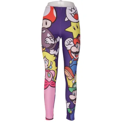 Leggings (Blå, Lila, Flerfärgad) från Super Mario Elastan, Polyester