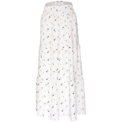 Maxi skirt (White, Multicolored) from Lager 157 Elastane, Polyester