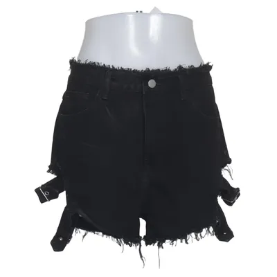 Denim shorts (Zwart) van Shein Katoen, Polyester