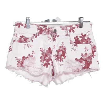 Denim shorts (White, Red) from Zara Trafaluc Cotton