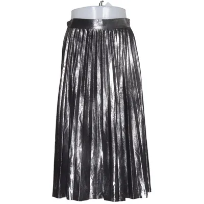 Skirt (Silver, Black) from Zara Woman Polyester
