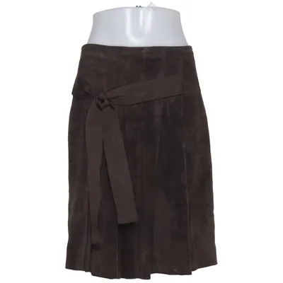 Jupe en cuir (Marron) de Benedikte Utzon Acétate, Daim