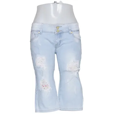 Denim shorts (Blauw) van Simply Chic Katoen, Elastaan