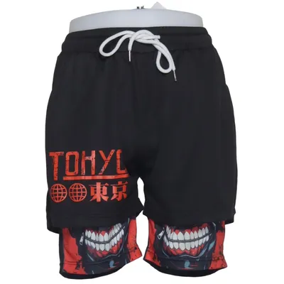 Basketbal shorts (Zwart, Rood, Wit) van Romwe Elastaan, Polyester
