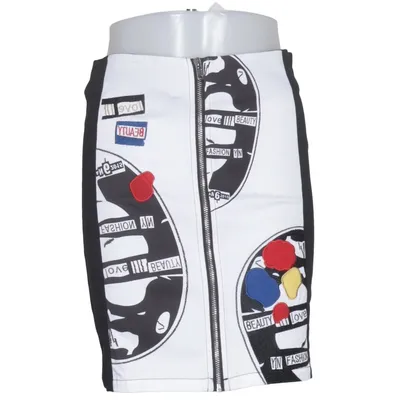 Jupe (Noir, Blanc, Multicolore) de 101 Idees Coton, Élasthane